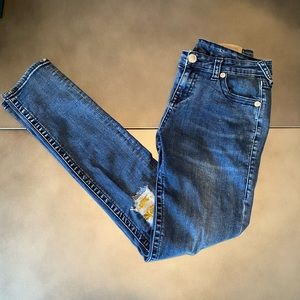 True Religion Girl’s sz 16 distressed stretchy jeans